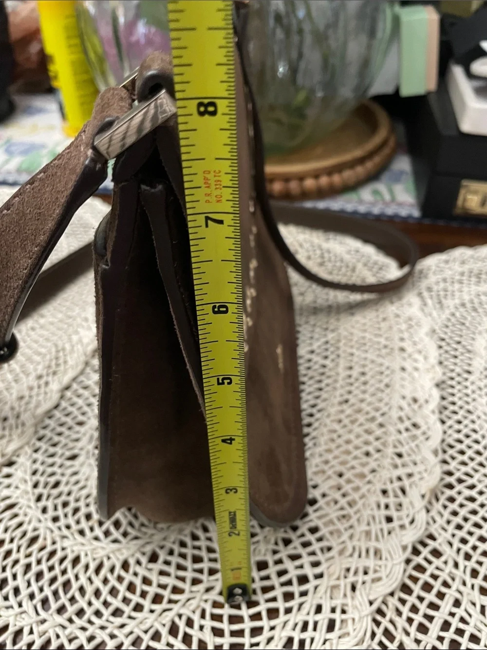 kate spade brown suede eyelet saddle crossbody